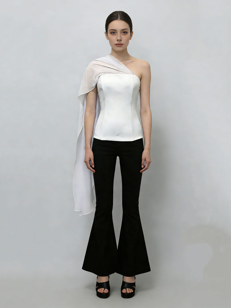 TWOTWINSTYLE Solid Patchwork Laec Up Tunic Elegant Vest
