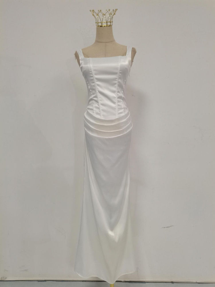 TWOTWINSTYLE Solid Ruched Fashion Strapless Dress