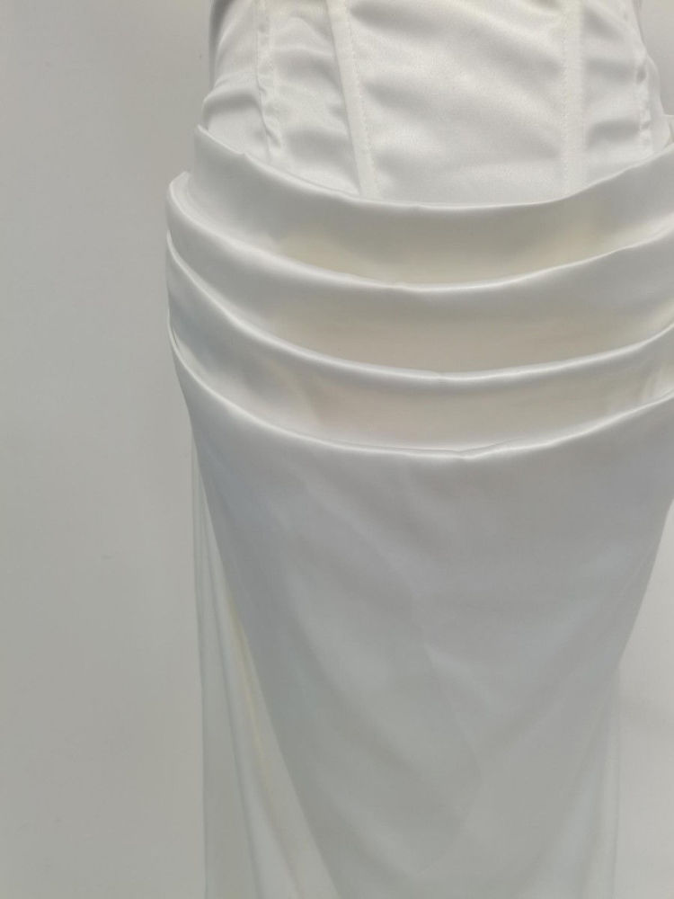 TWOTWINSTYLE Solid Ruched Fashion Strapless Dress