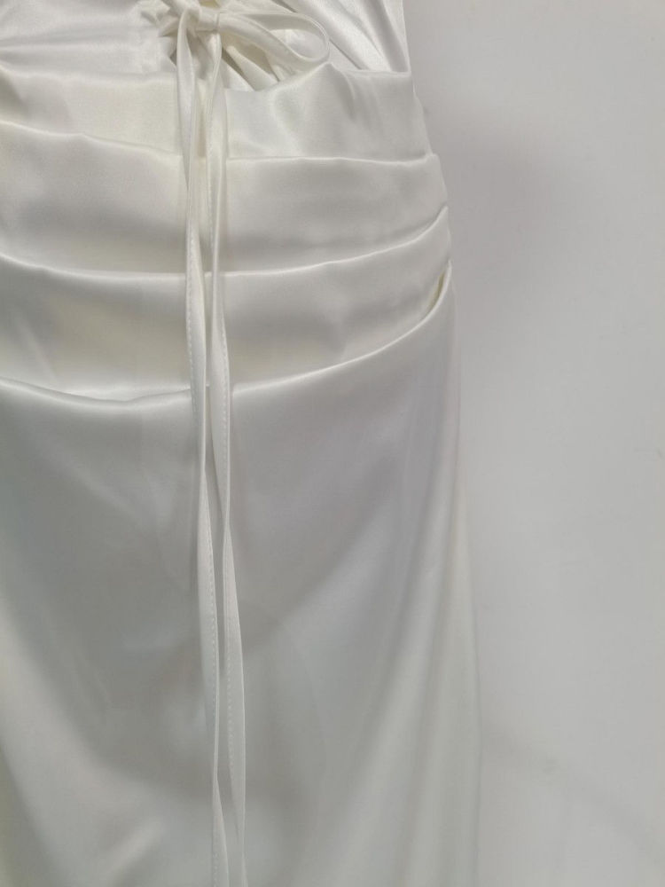 TWOTWINSTYLE Solid Ruched Fashion Strapless Dress