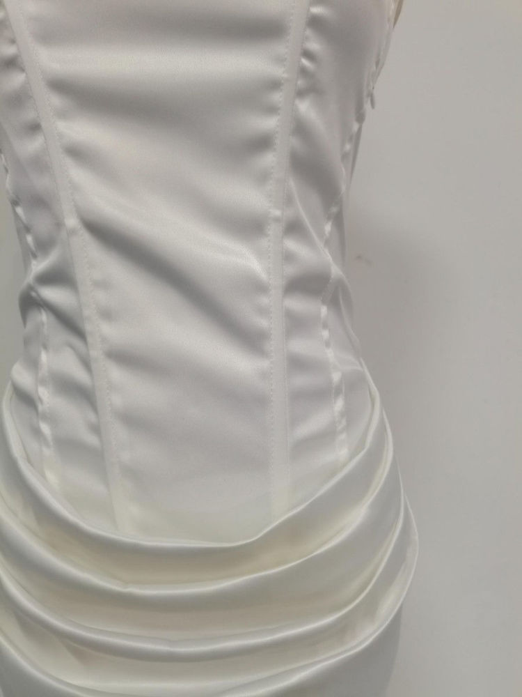 TWOTWINSTYLE Solid Ruched Fashion Strapless Dress