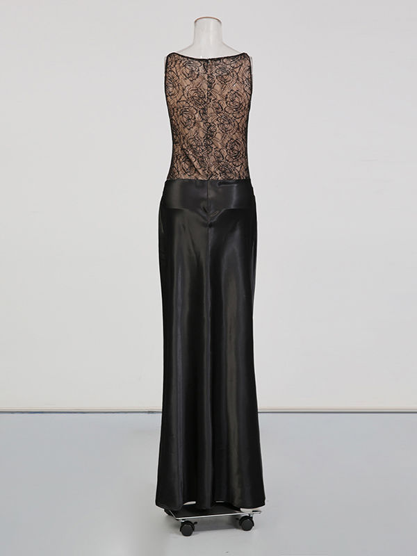 TWOTWINSTYLE Sleeveless Spliced Lace Slimming Designer Dress