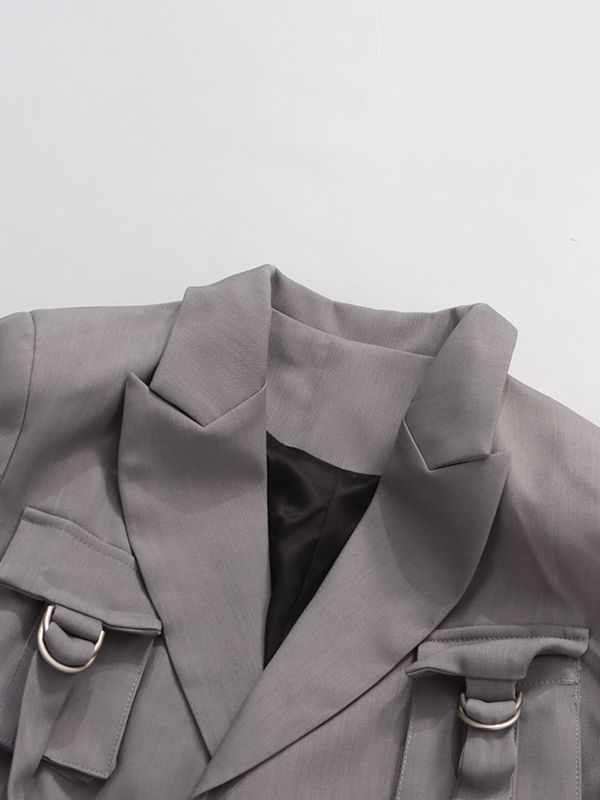 TWOTWINSTYLE Solid Lapel Designer Patchwork Lace Up Trench Cost