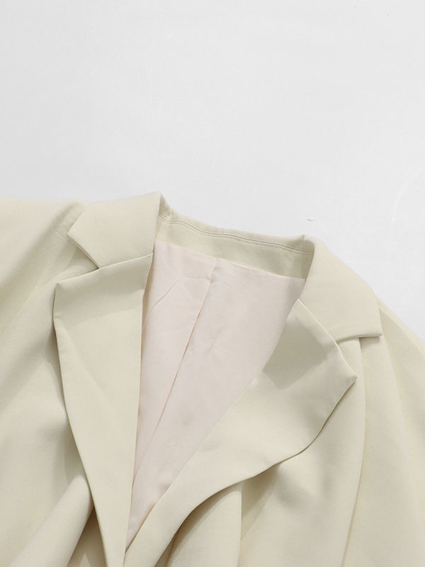 TWOTWINSTYLE Solid Lapel Patchwork Pearl Fashion Coat