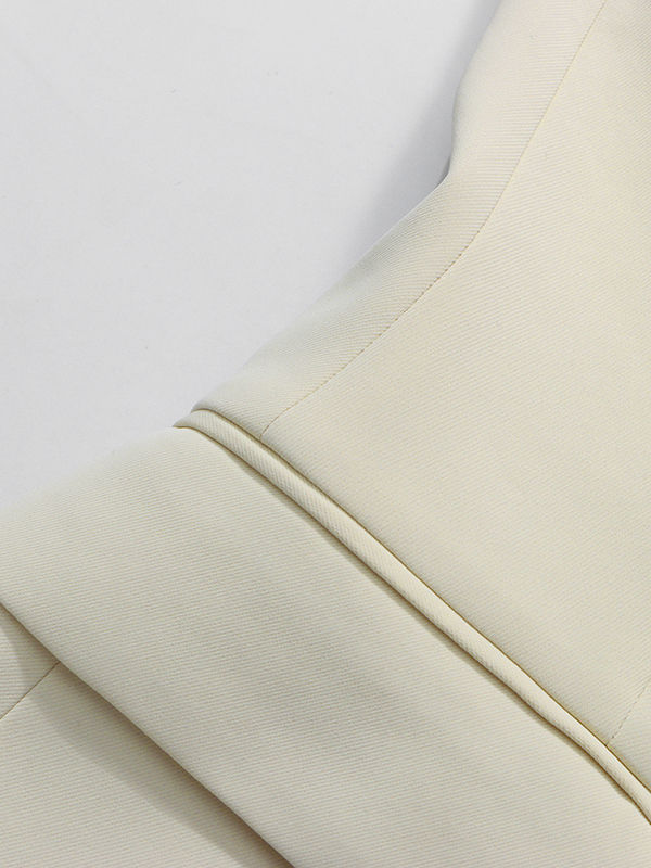 TWOTWINSTYLE Solid Lapel Patchwork Pearl Fashion Coat