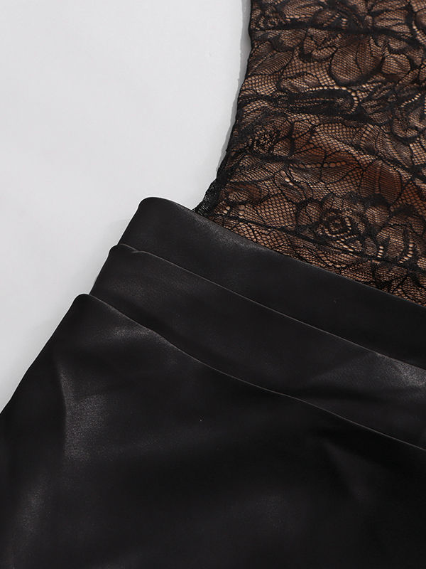 TWOTWINSTYLE Sleeveless Spliced Lace Slimming Designer Dress