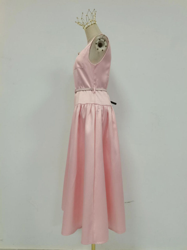 TWOTWINSTYLE Minimalist Sleeveless High Waist Elegant Dress