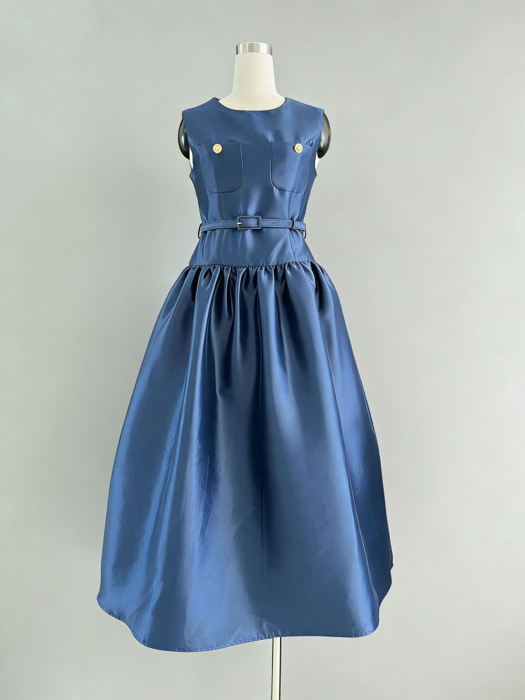 TWOTWINSTYLE Minimalist Sleeveless High Waist Elegant Dress