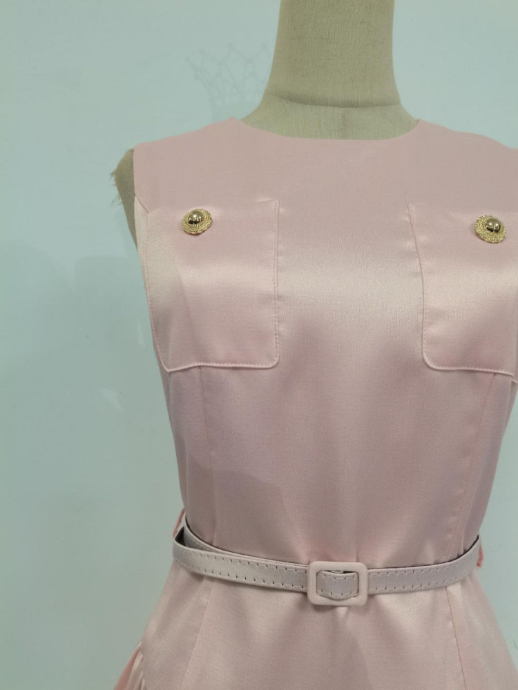 TWOTWINSTYLE Minimalist Sleeveless High Waist Elegant Dress