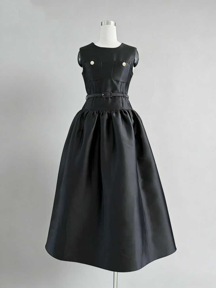 TWOTWINSTYLE Minimalist Sleeveless High Waist Elegant Dress