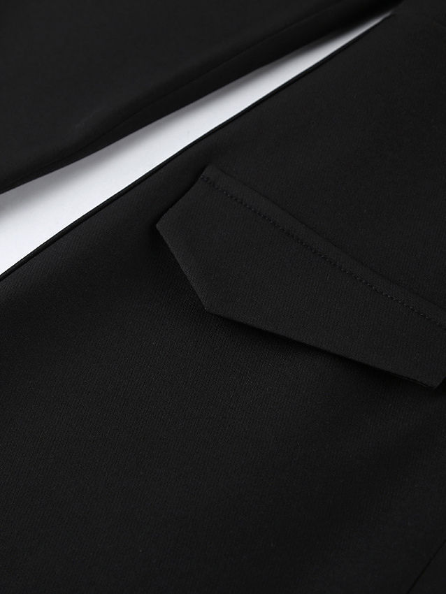 TWOTWINSTYLE Solid Stand Collar Slit Patchwork Bowknot Dress