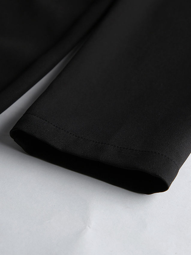 TWOTWINSTYLE Solid Stand Collar Slit Patchwork Bowknot Dress