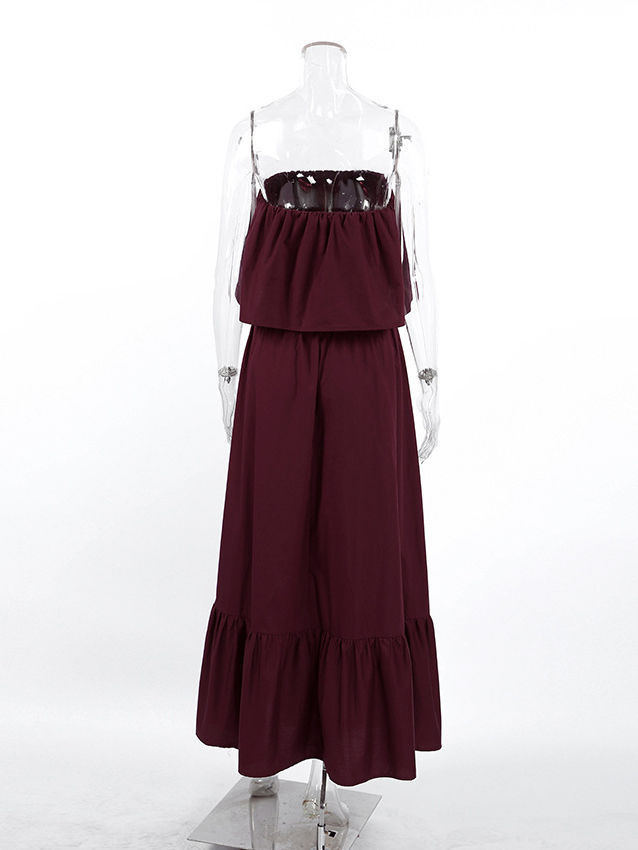 TWOTWINSTYLE Vintage Minimalist Off Shoulder Tunic Midi Dress