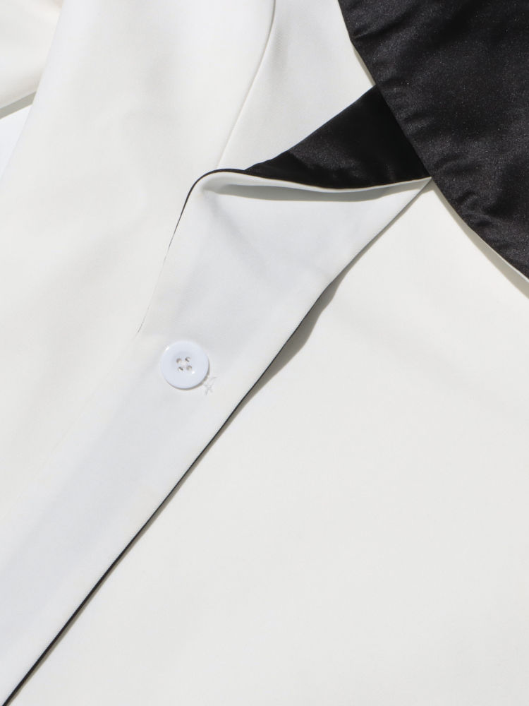 TWOTWINSTYLE Hit Color Lapel Tunic Spliced Buttons Designer Blazers