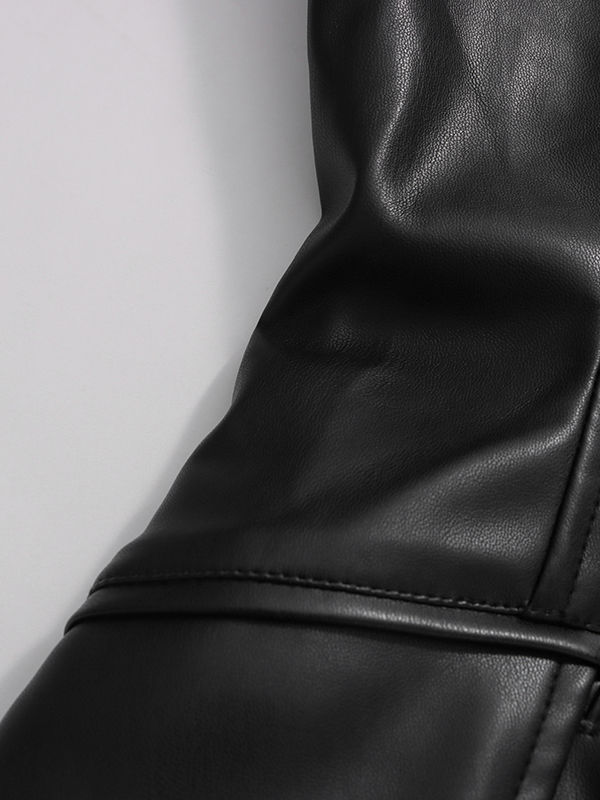 TWOTWINSTYLE Hit Color Patchwork Pu Leather Designer Coat
