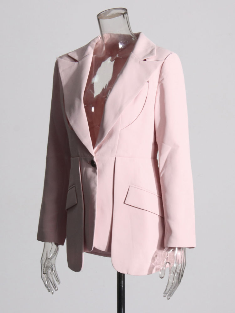 TWOTWINSTYLE Hit Color Lapel Tunic Spliced Buttons Designer Blazers