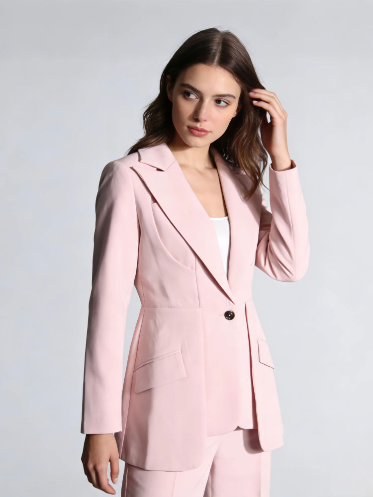 TWOTWINSTYLE Hit Color Lapel Tunic Spliced Buttons Designer Blazers