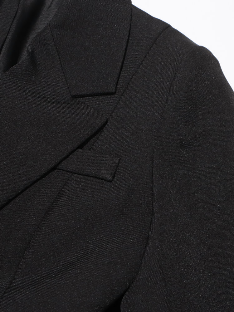 TWOTWINSTYLE Lapel Long Sleeve Tunic Spliced Pleated Blazers