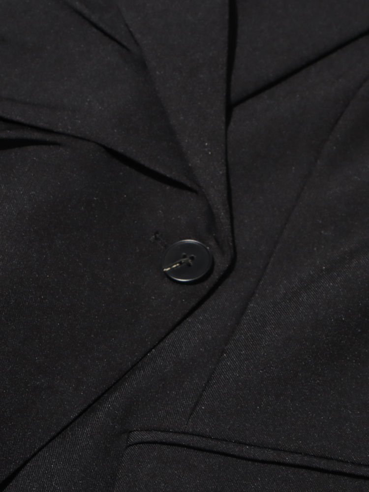 TWOTWINSTYLE Lapel Long Sleeve Tunic Spliced Pleated Blazers
