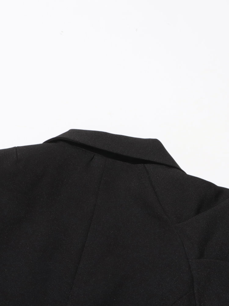 TWOTWINSTYLE Lapel Long Sleeve Tunic Spliced Pleated Blazers