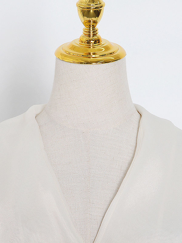 TWOTWINSTYLE Lapel Tunic Spliced Print Minimalist Shirt