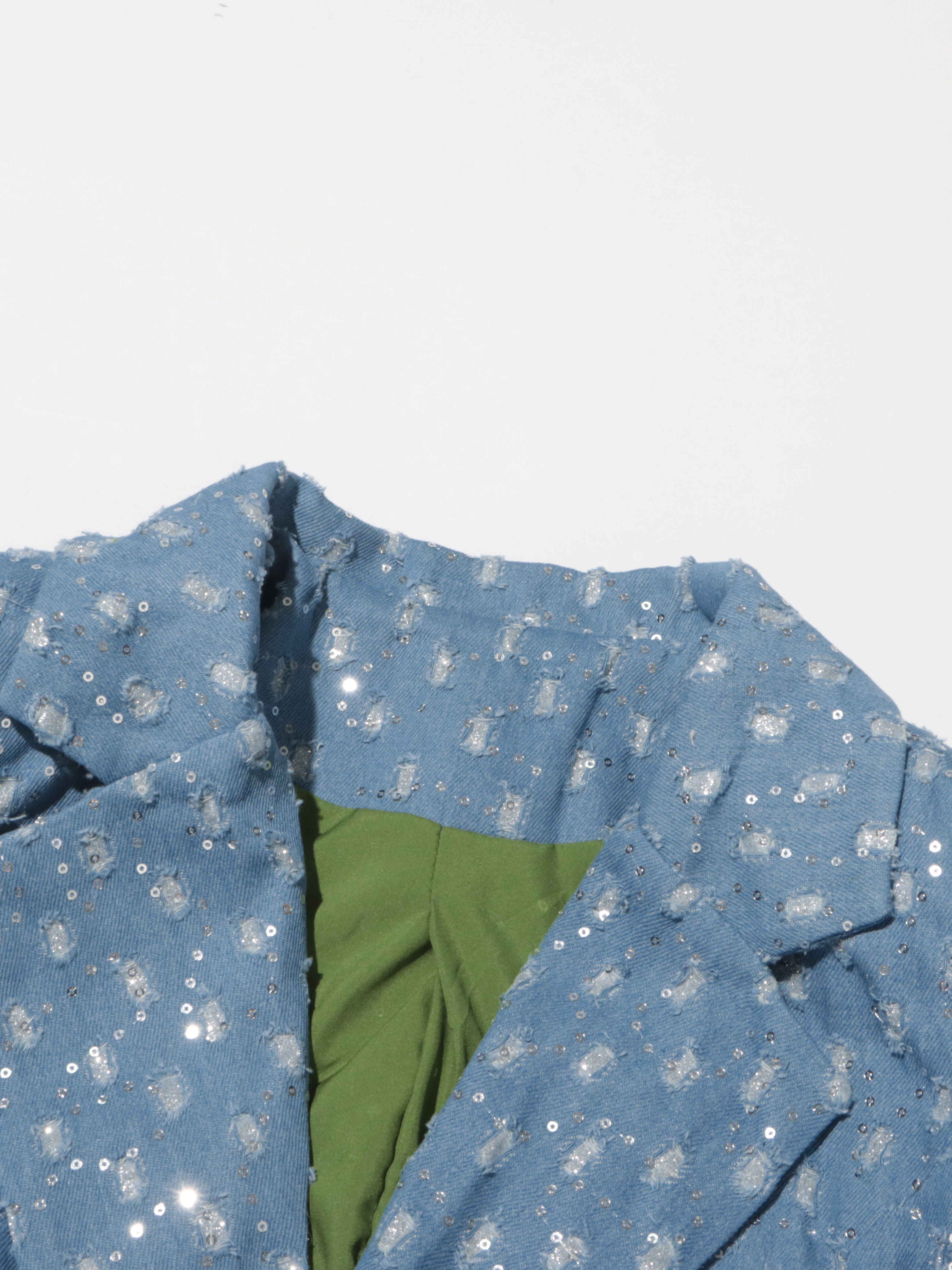 TWOTWINSTYLE Patchwork Sequins Double Breasted Chic Coat