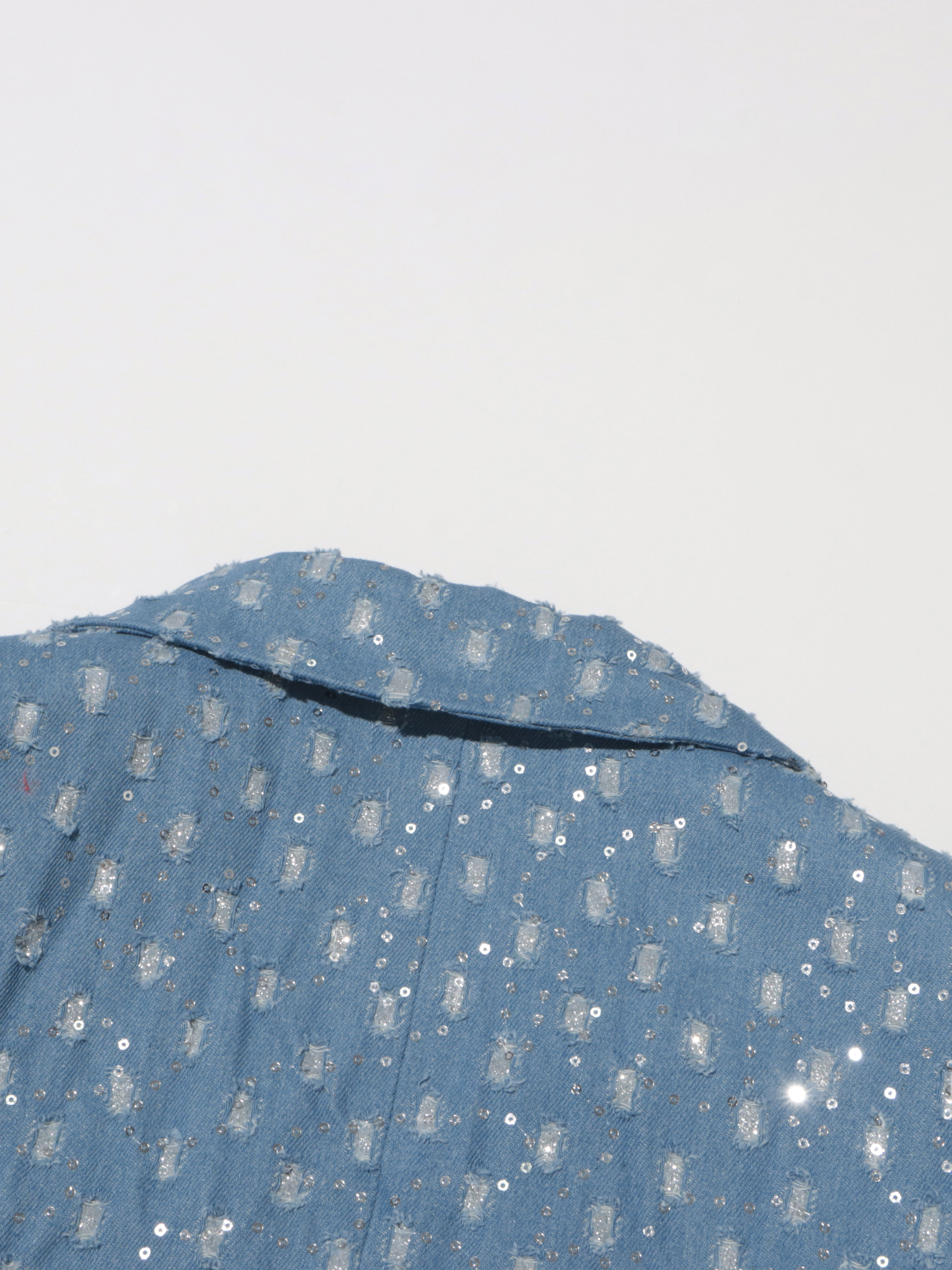 TWOTWINSTYLE Patchwork Sequins Double Breasted Chic Coat