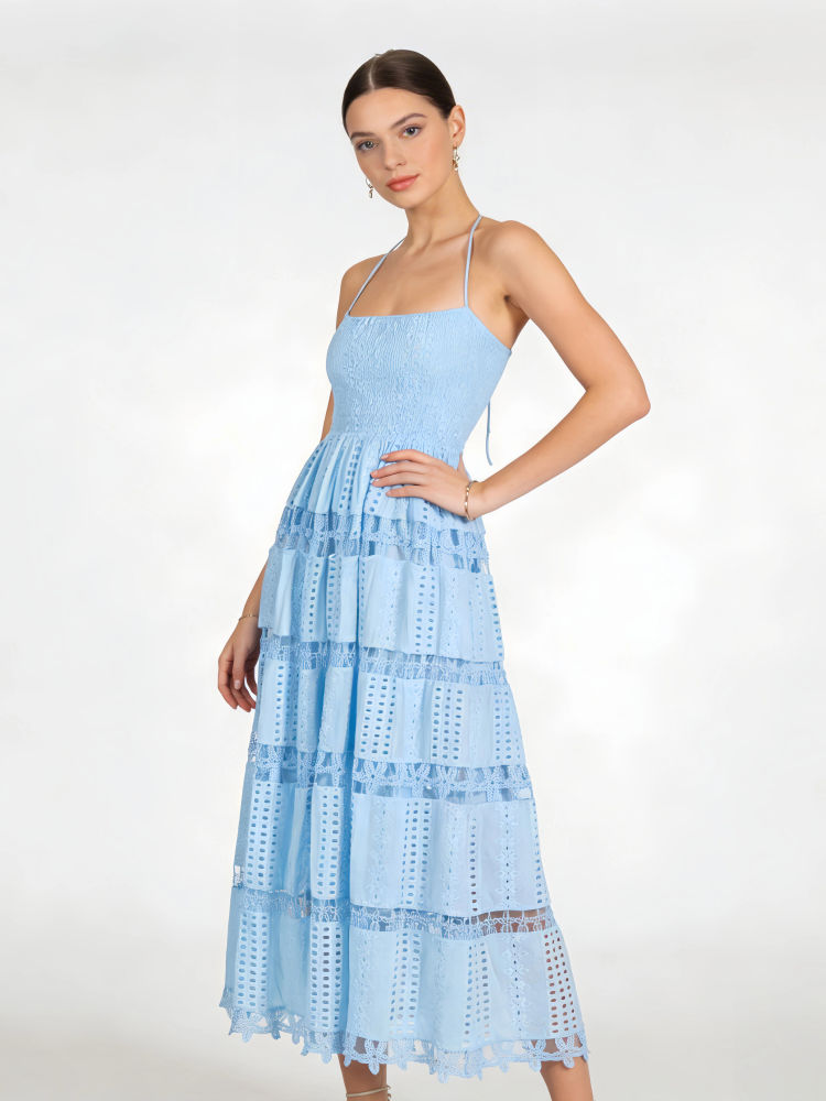 TWOTWINSTYLE Sleeveless High Waist Fashion Midi Dress