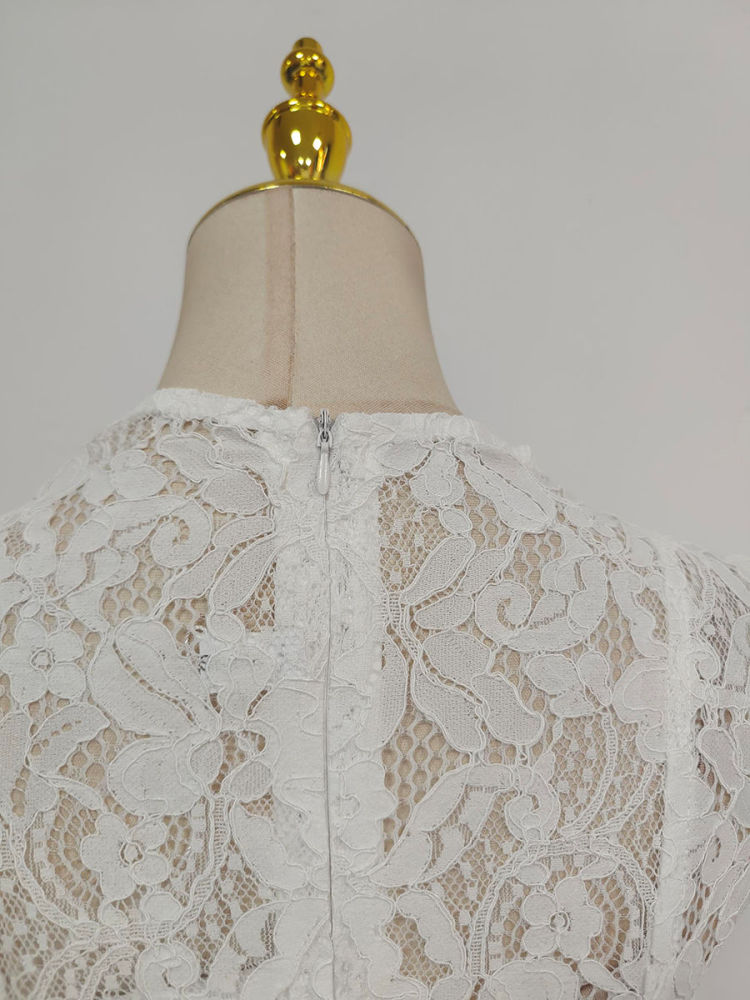 TWOTWINSTYLE Sleeveless Tunic Patchwork Lace Elegant Dress