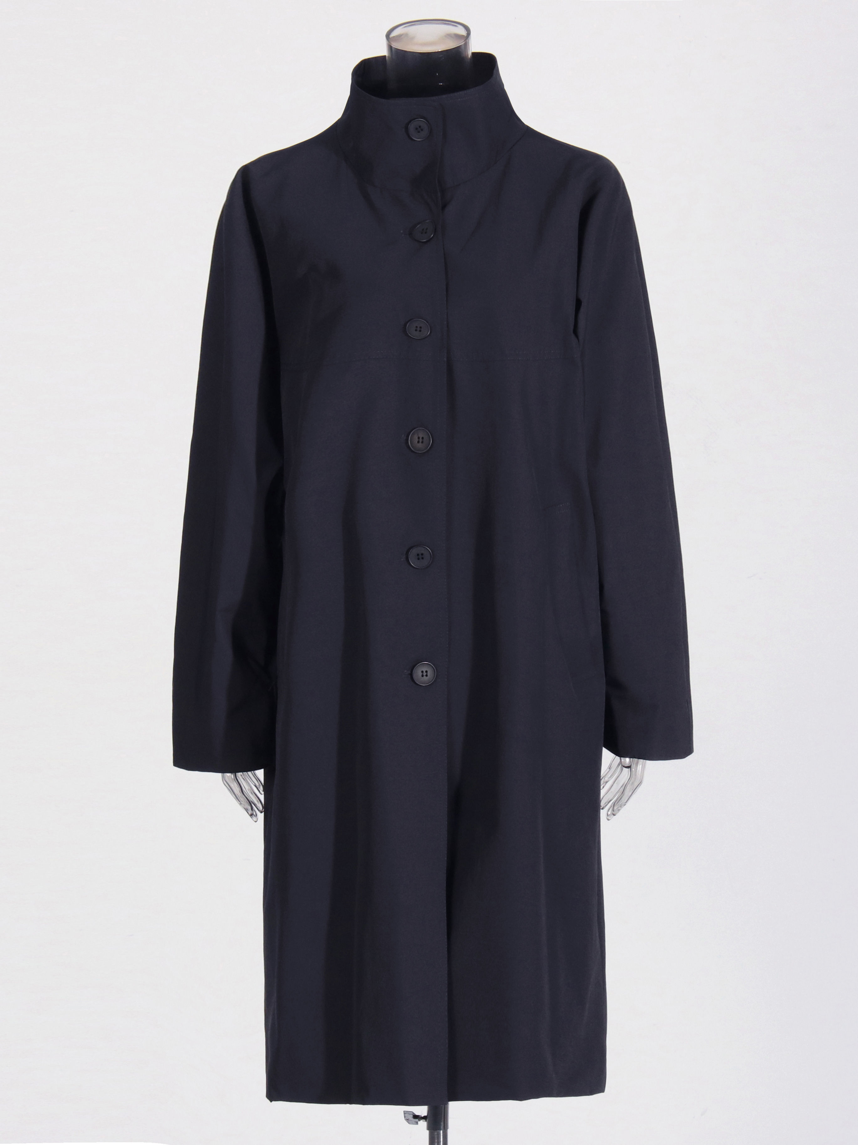 TWOTWINSTYLE Solid Loose Stand Collar Single Breasted Coat
