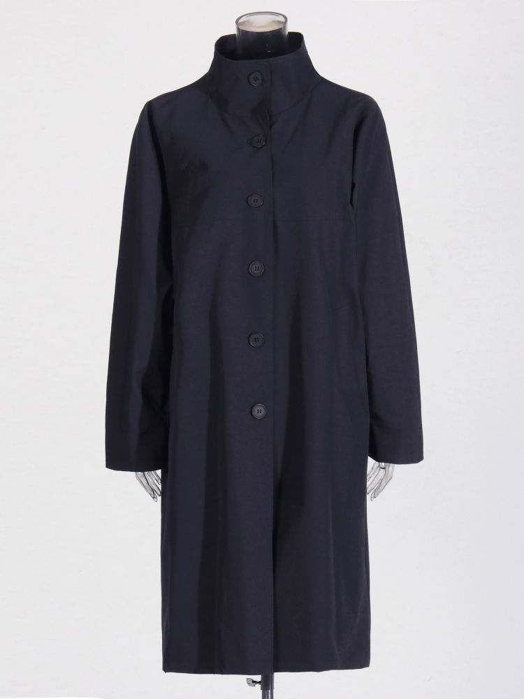 TWOTWINSTYLE Solid Loose Stand Collar Single Breasted Coat
