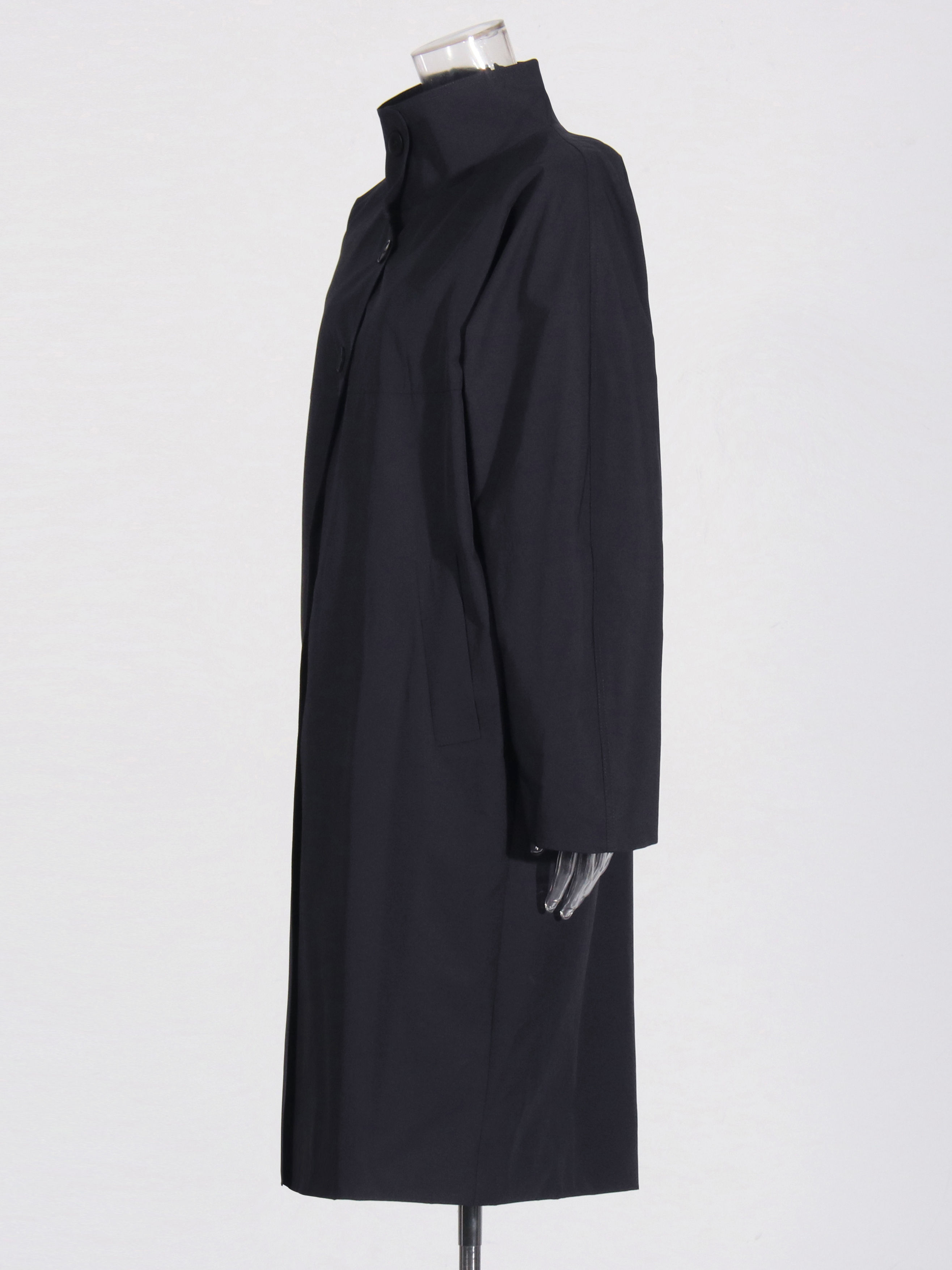TWOTWINSTYLE Solid Loose Stand Collar Single Breasted Coat