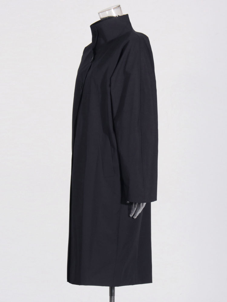 TWOTWINSTYLE Solid Loose Stand Collar Single Breasted Coat