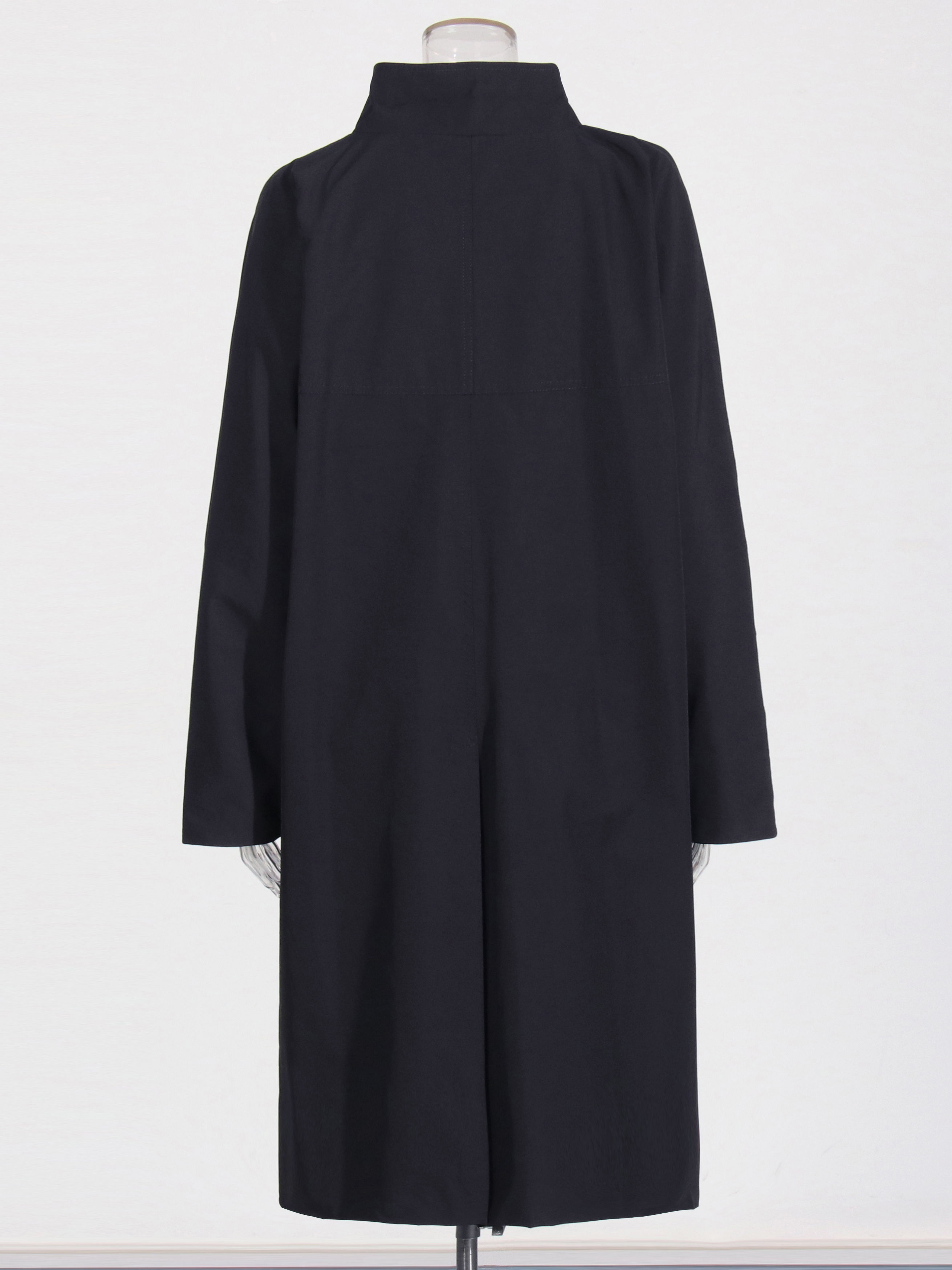 TWOTWINSTYLE Solid Loose Stand Collar Single Breasted Coat
