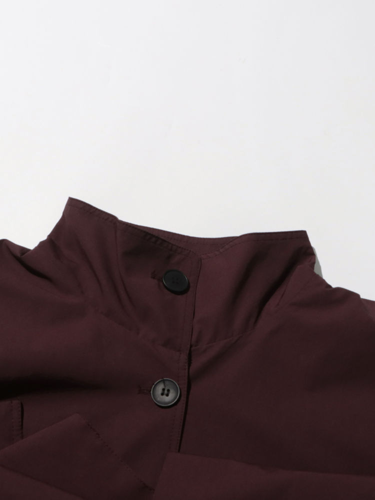 TWOTWINSTYLE Solid Loose Stand Collar Single Breasted Coat