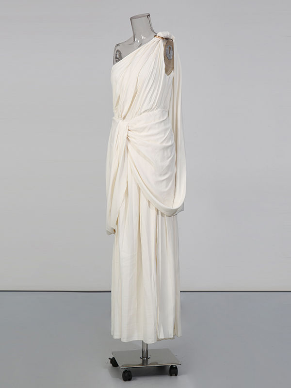 TWOTWINSTYLE Off One Shoulder Tunic Elegant Dress