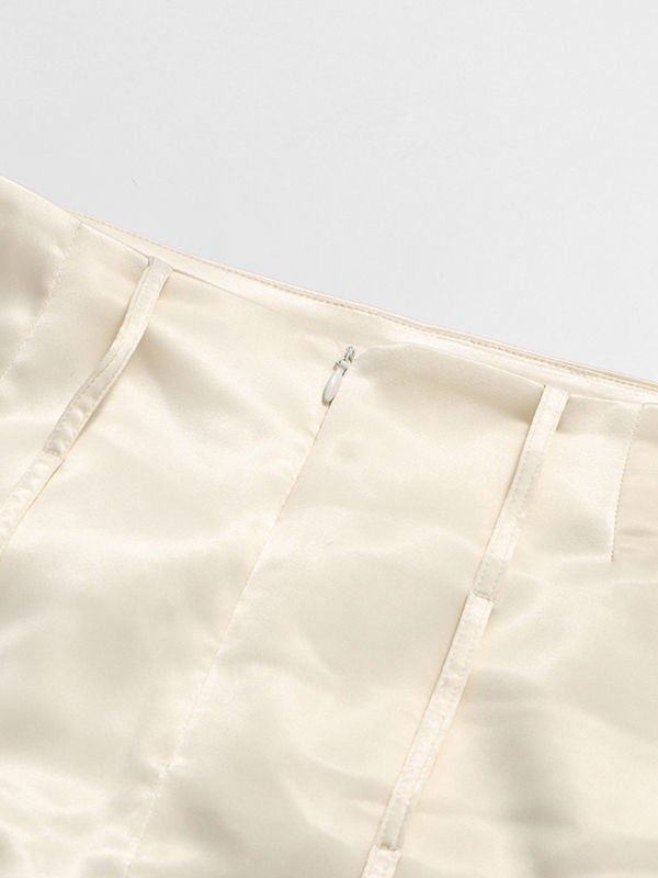 TWOTWINSTYLE High Waist Spliced Belt And Mesh Designer Skirt