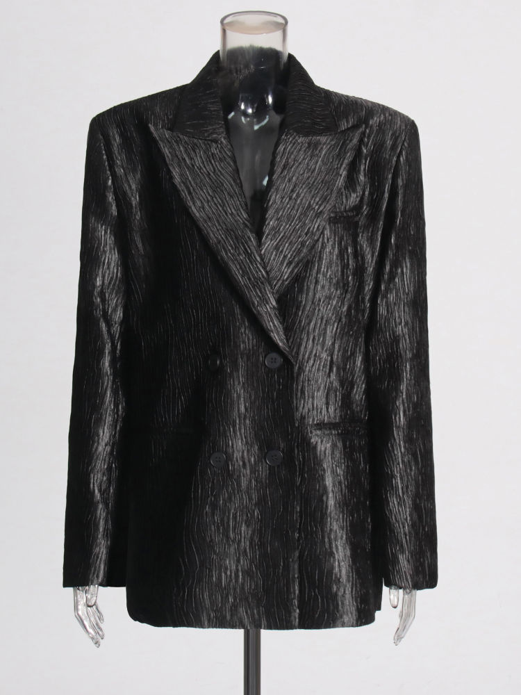 TWOTWINSTYLE Lapel Long Sleeve Ruched Loose Fashion Blazers