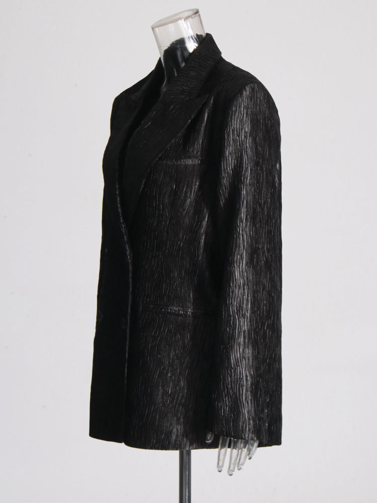 TWOTWINSTYLE Lapel Long Sleeve Ruched Loose Fashion Blazers