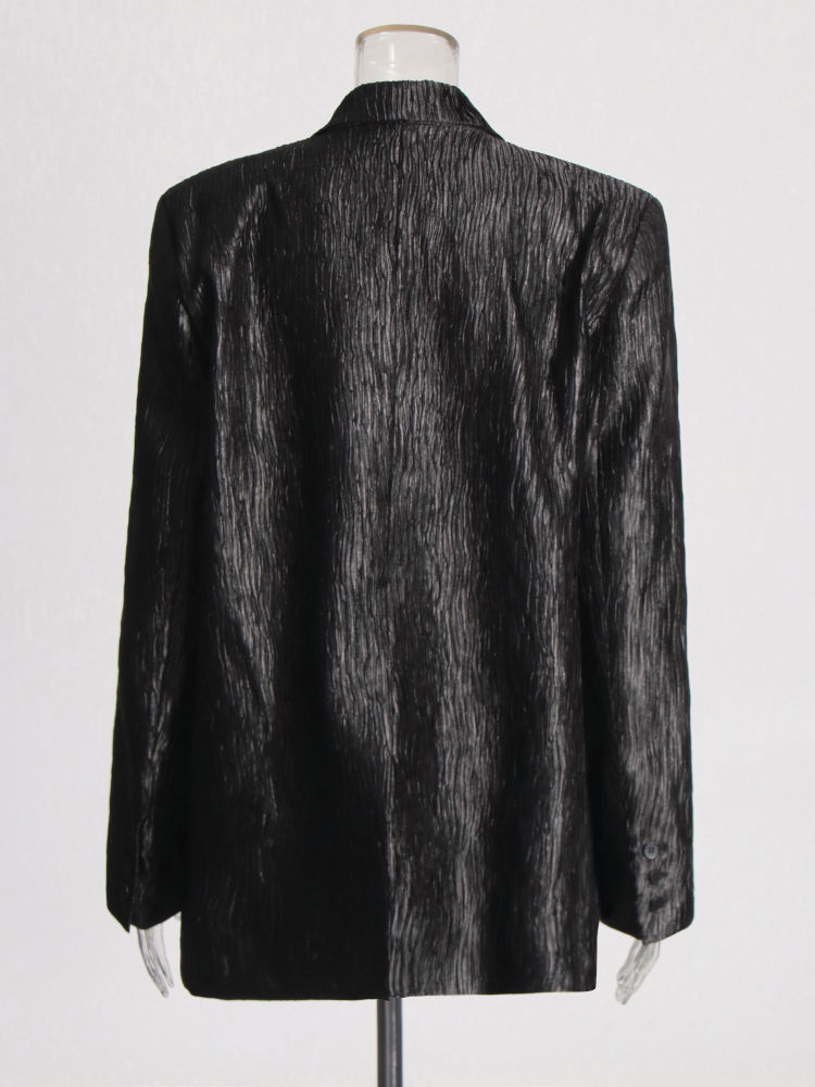 TWOTWINSTYLE Lapel Long Sleeve Ruched Loose Fashion Blazers