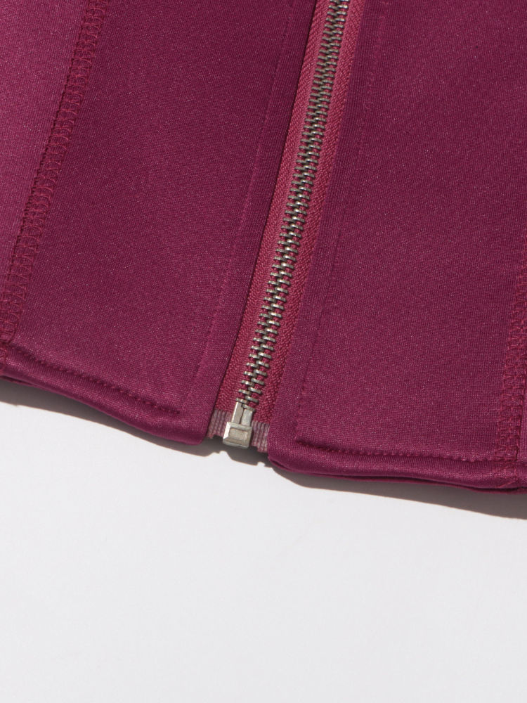 TWOTWINSTYLE Lapel Patchwork Zipper Minimalist Coat