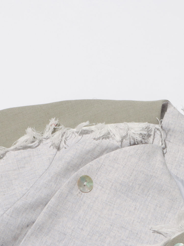 TWOTWINSTYLE Round Neck Hit Color Irregular Hem Coat