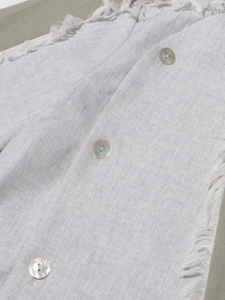 TWOTWINSTYLE Round Neck Hit Color Irregular Hem Coat