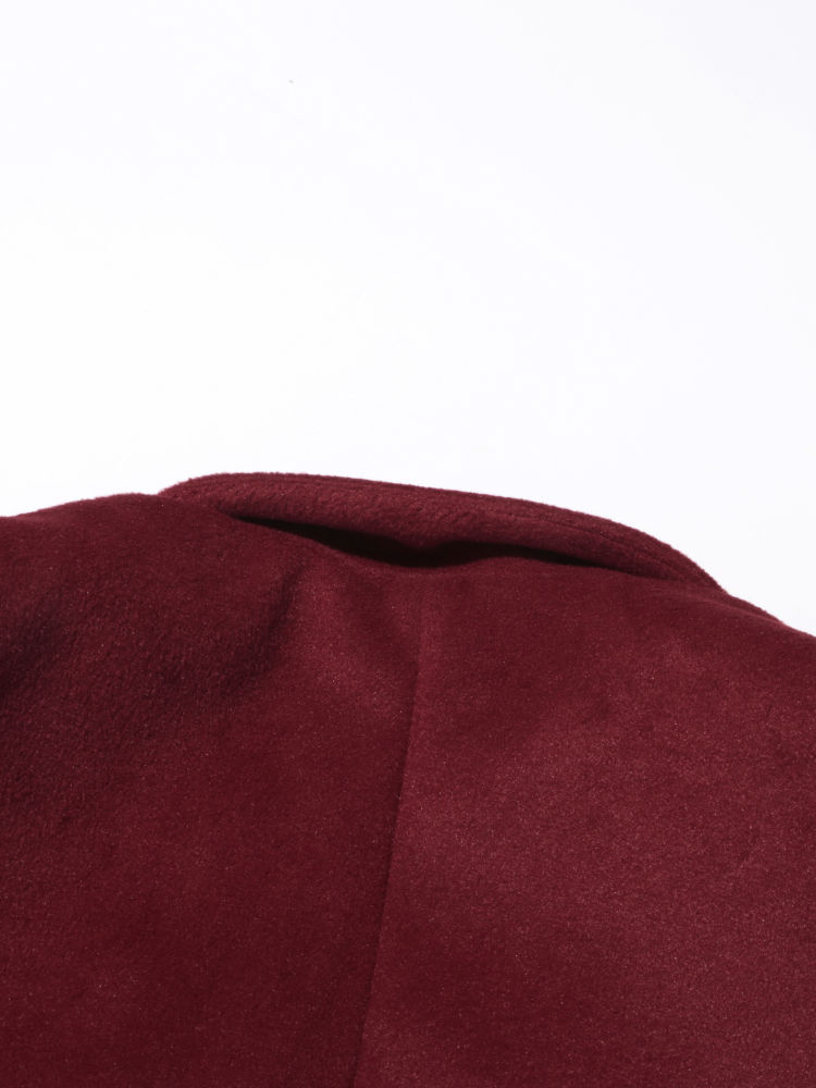 TWOTWINSTYLE Solid Lapel Double Breasted Vintage Coat