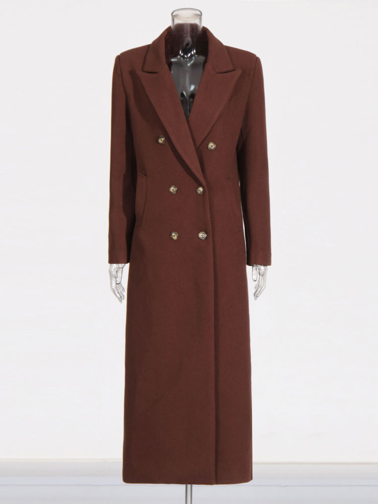 TWOTWINSTYLE Lapel Double Breasted Vintage Coat