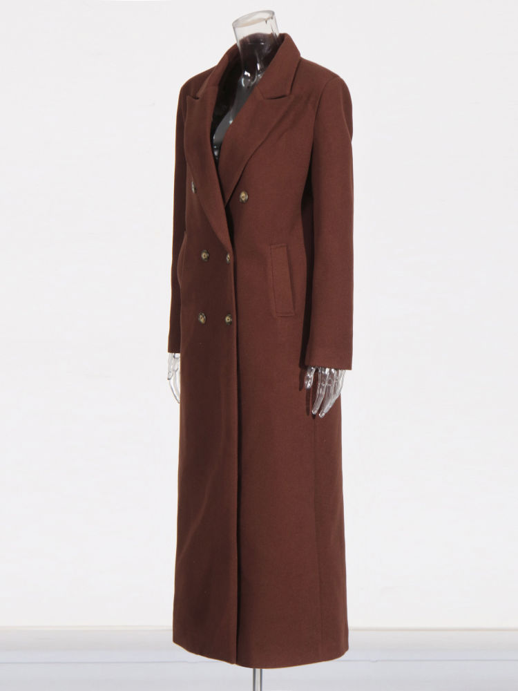 TWOTWINSTYLE Lapel Double Breasted Vintage Coat