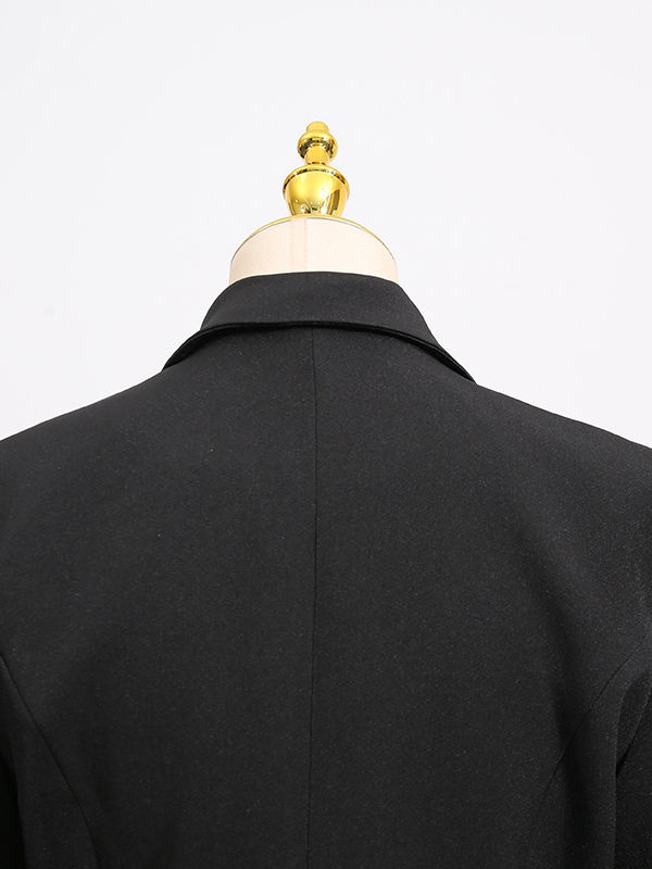 TWOTWINSTYLE Lapel Hollow Out Spliced Diamond Coat