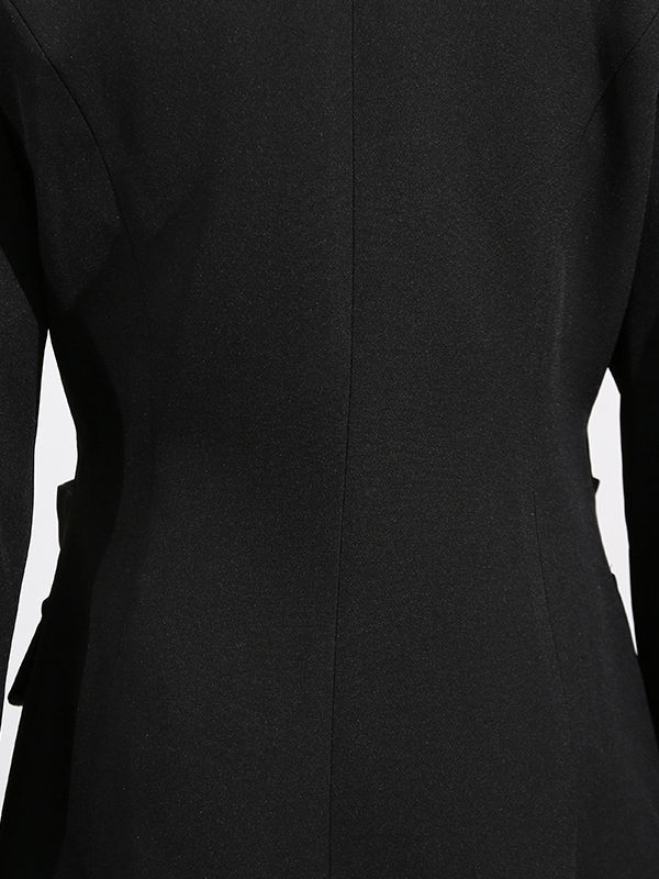 TWOTWINSTYLE Lapel Hollow Out Spliced Diamond Coat