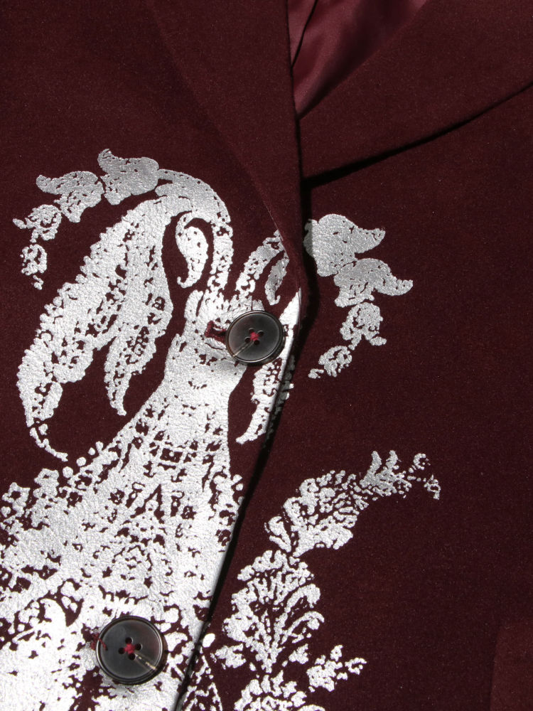 TWOTWINSTYLE Lapel Long Sleeve Spliced Print Designer Blazers