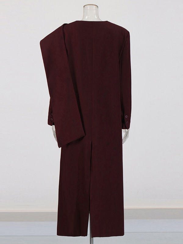 TWOTWINSTYLE Round Neck Spliced Lace Up Fashion Coat